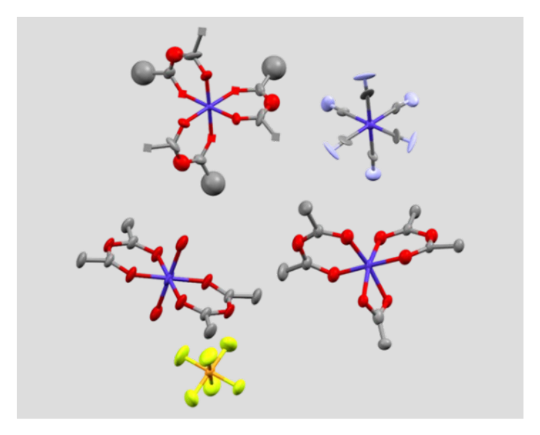 Crystal structures of three coordination complexes